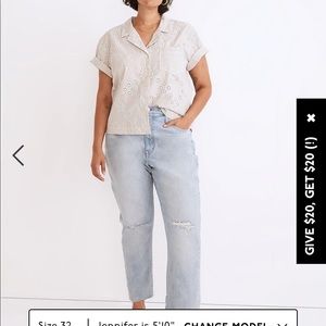 NWT Madewell High-Rise slim Boyjean